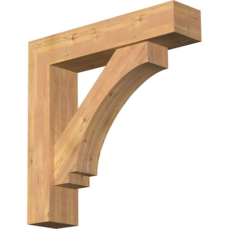 Ekena Millwork Imperial Block Smooth Bracket w/ Offset Brace, Western Red Cedar, 7 1/2"W x 34"D x 34"H BKT0806X34X34IMP05SWR